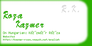 roza kazmer business card